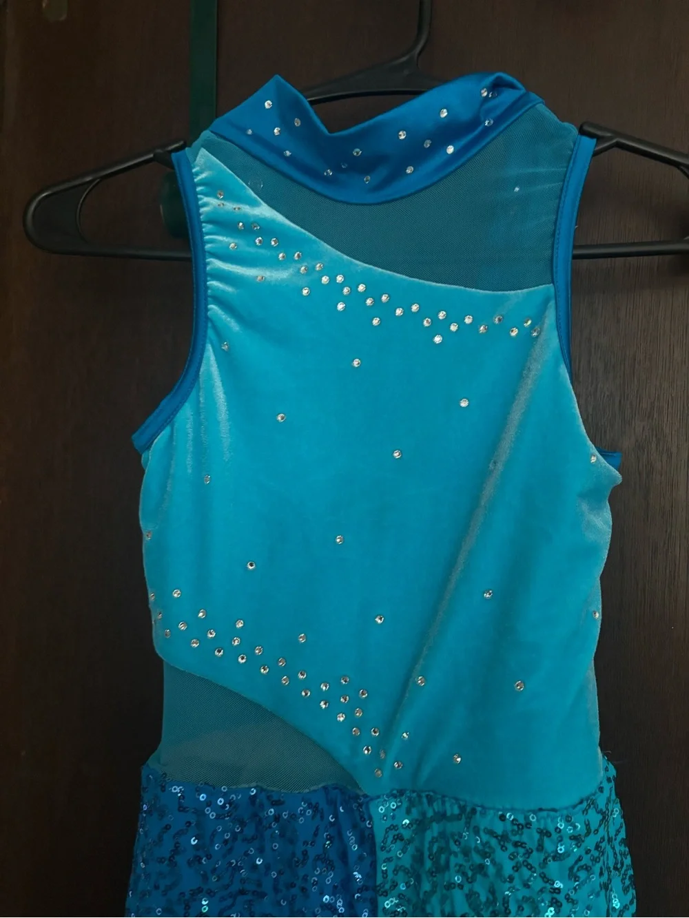 Blue Sequin Disco Kids Costume Jumpsuit